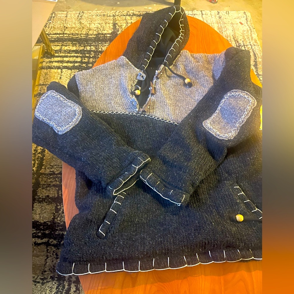 Cozy Two-Tone Hoodie with Stitch Details